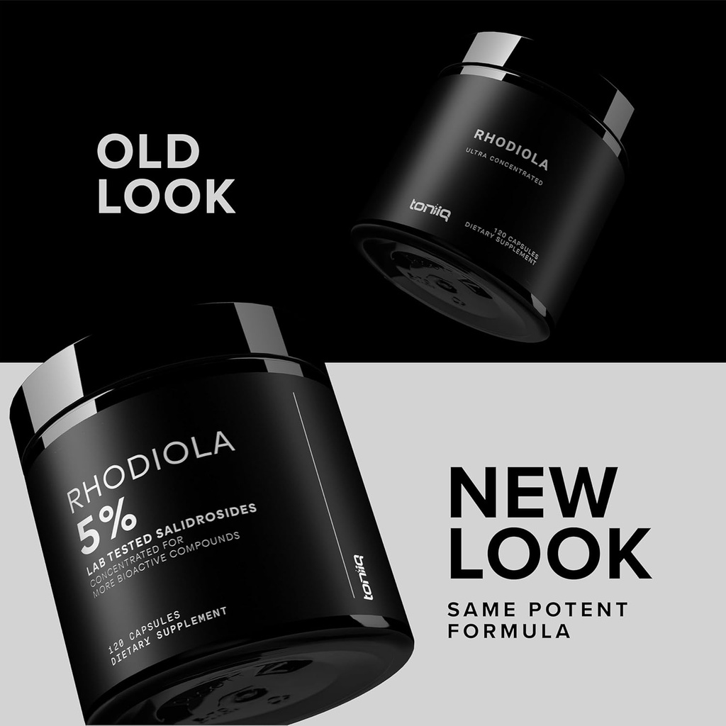 Toniiq Triple-Strength 600mg Rhodiola Rosea - 120 Capsules - 5% Salidroside Concentrated Extract - Highly Purified and Bioavailable 4
