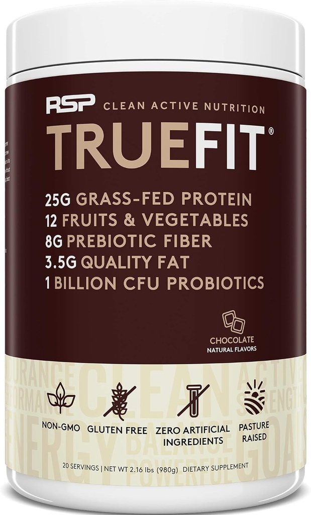RSP NUTRITION AminoLean Pre Workout Energy (Fruit Punch 30 Servings) with TrueFit Protein Powder (Chocolate 2 LB) 6