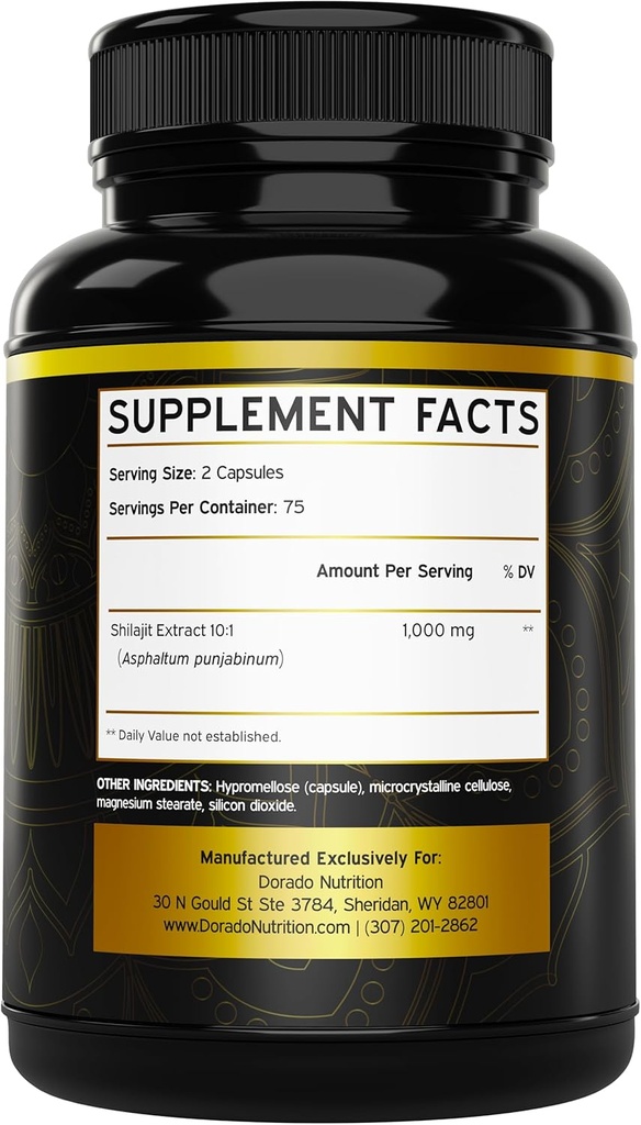 Shilajit Capsules (150 Count,10,000mg per Serving) Shilajit Supplement for Men & Women with Naturally Occuring Fulvic Acid - Himalayan Capsules Dietary Supplement - NON GMO, Made in USA 2