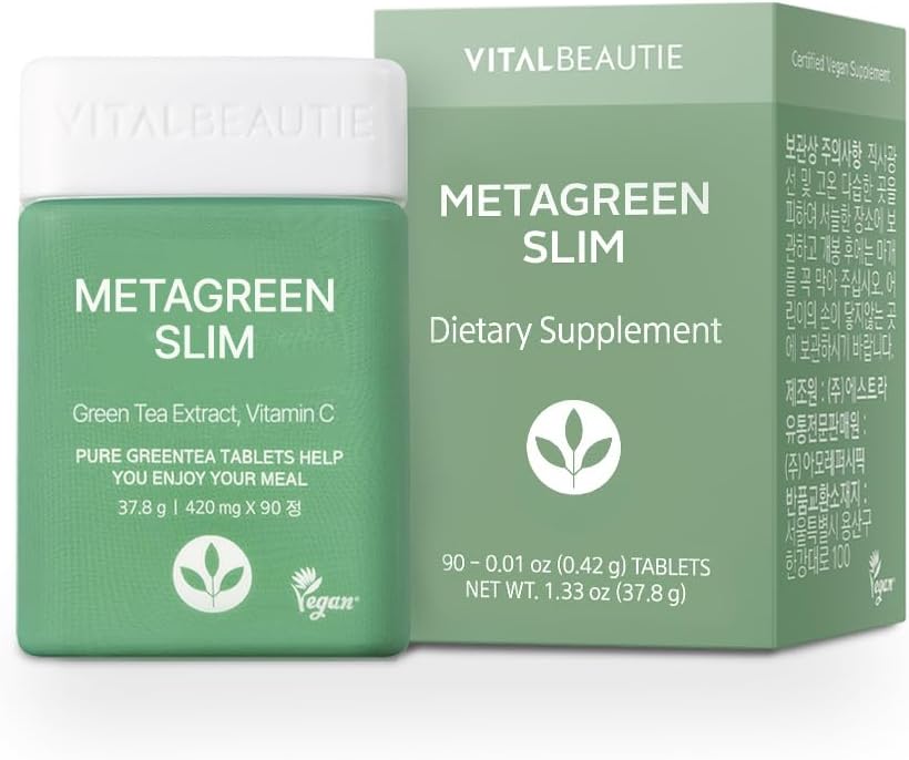 VITALBEAUTIE Metagreen Slim (Green Tea Extract, EGCG) Containing Catechin, Vitamin C for Healthy Physique, Healthy Cholesterol Level, Antioxidant, Vegan Supplement by AMOREPACIFIC - 30 Servings 2