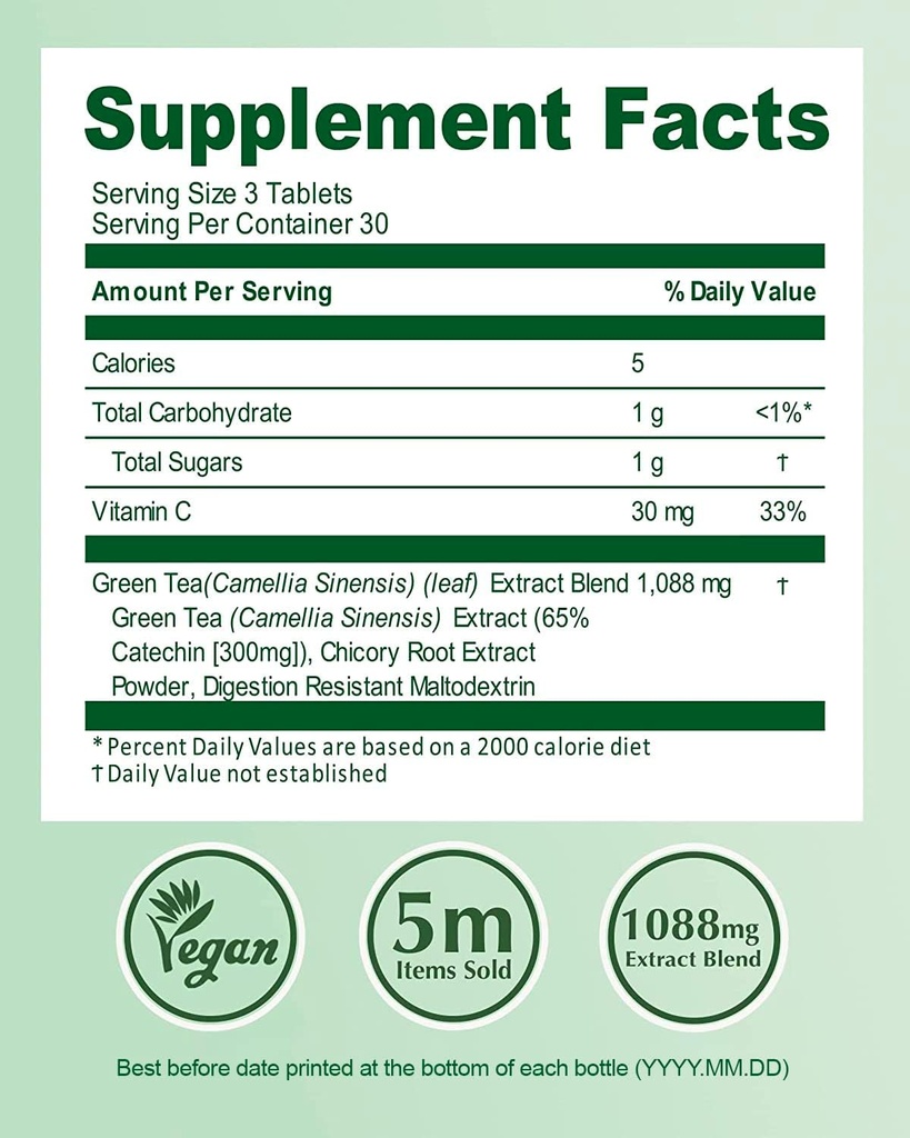 VITALBEAUTIE Metagreen Slim (Green Tea Extract, EGCG) Containing Catechin, Vitamin C for Healthy Physique, Healthy Cholesterol Level, Antioxidant, Vegan Supplement by AMOREPACIFIC - 30 Servings 6