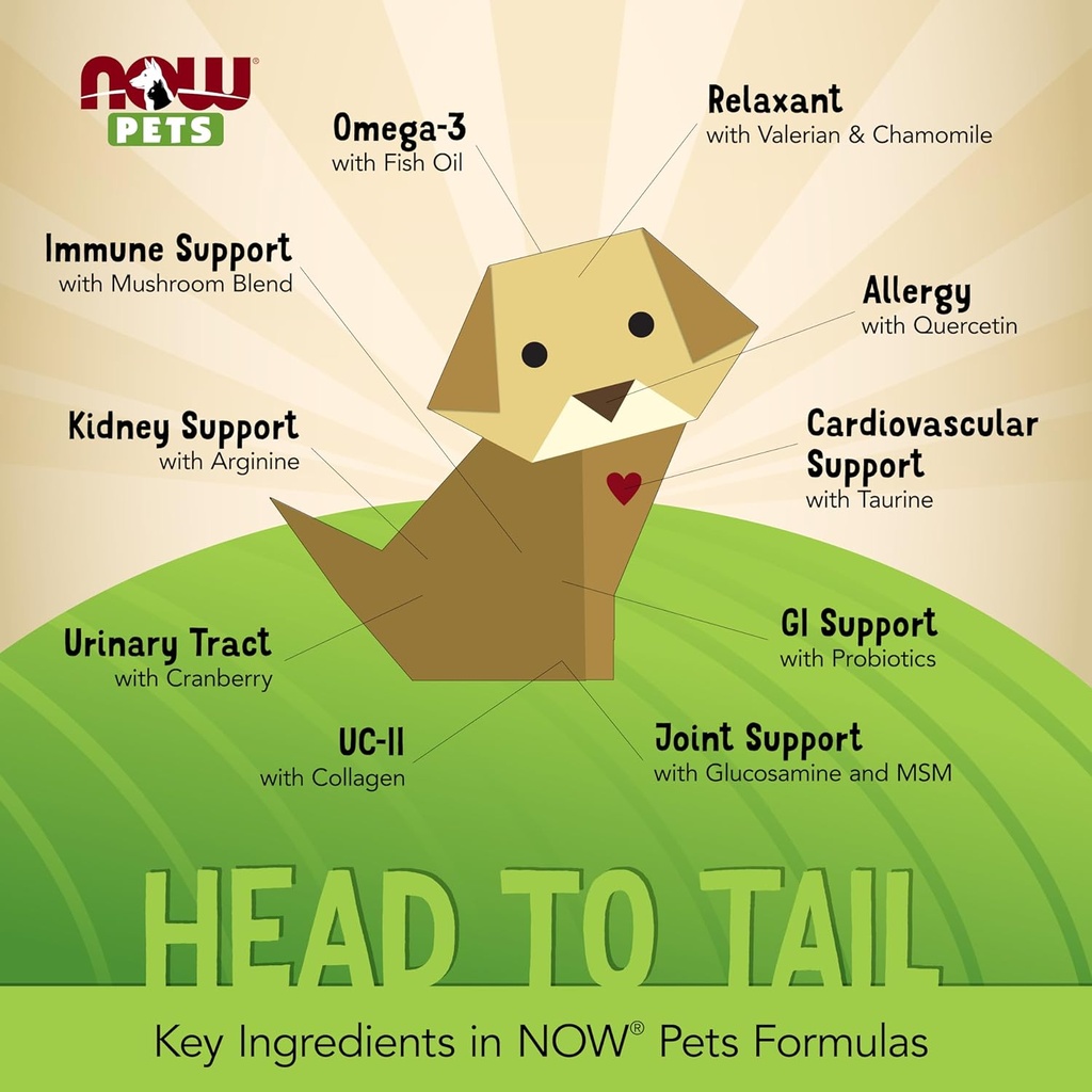 NOW Pet Health, Pet Relaxant Supplement, Formulated for Cats & Dogs, NASC Certified, 90 Chewable Tablets 5