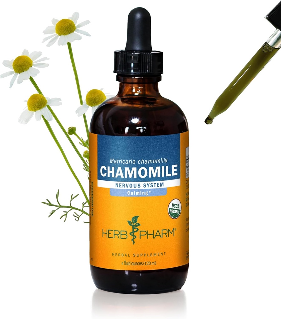 Herb Pharm Certified Organic Chamomile Liquid Extract for Calming Nervous System Support - 4 Ounce 2