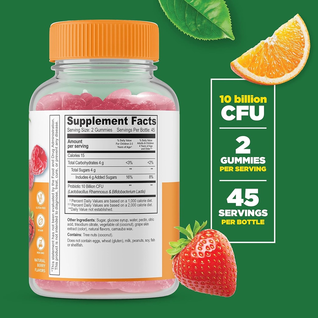 Lifeable Zinc 25mg Kids + Probiotics 5 Billion Kids, Gummies Bundle - Great Tasting, Vitamin Supplement, Gluten Free, GMO Free, Chewable Gummy 4