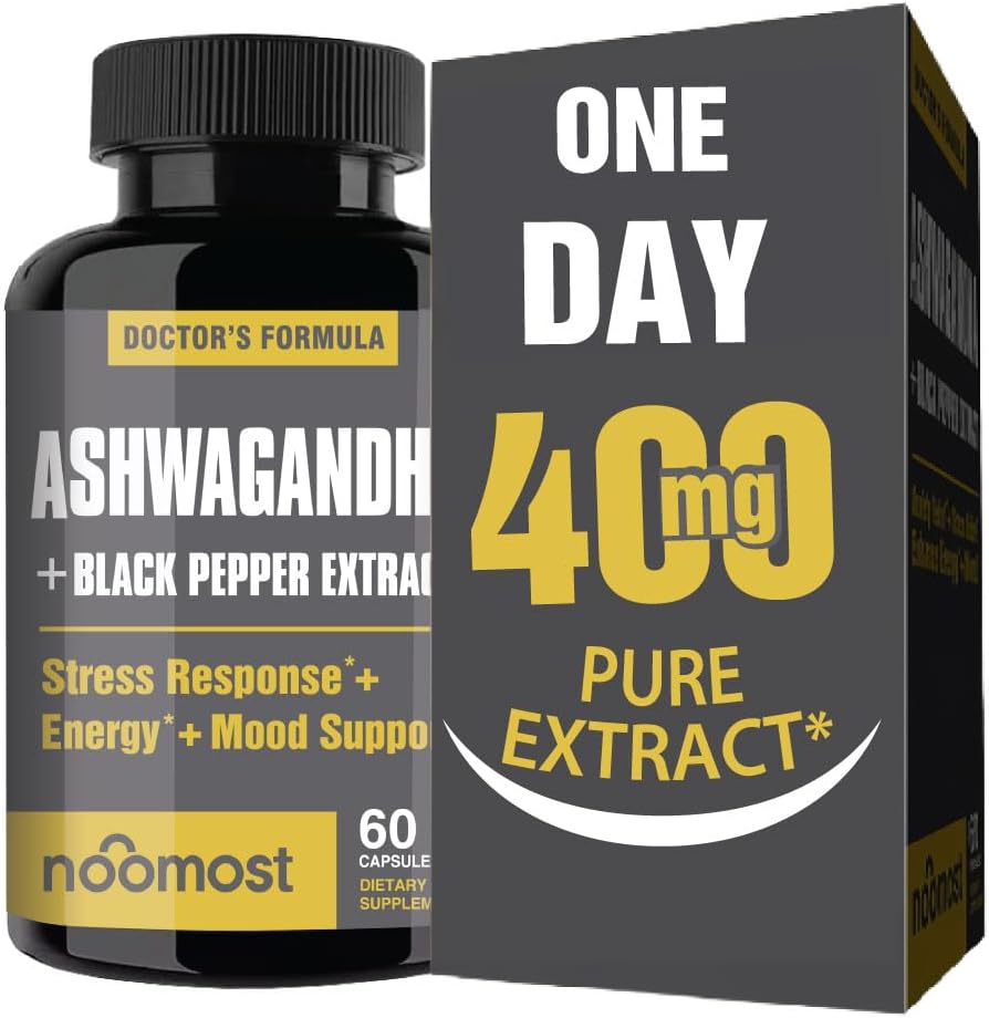 NooMost Ashwagandha Root Extract 15:1 with Black Pepper for Better Absorption - 60 Capsules - Natural Stress, Energy, Focus & Sleep Support - Adaptogen Supplement for Men & Women - Made in USA 2