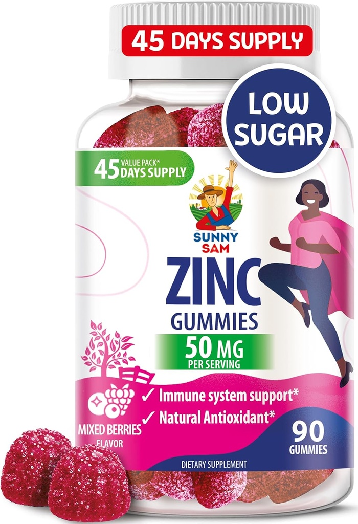 Zinc Gummies for Adults - Zinc Chewable Gummy for Immune Support - Powerful Natural Antioxidant Non-GMO Supplement for Children Men Woman Adults 2