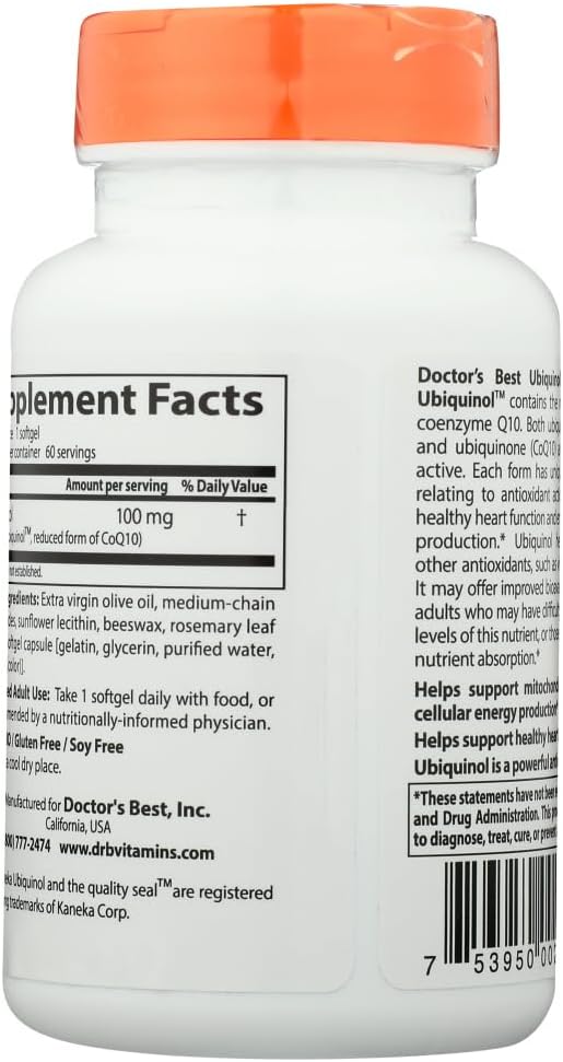 Best Ubiquinol featuring Kaneka's QH, 100 mg, 60 Softgels by Doctors Best (Pack of 3) 4