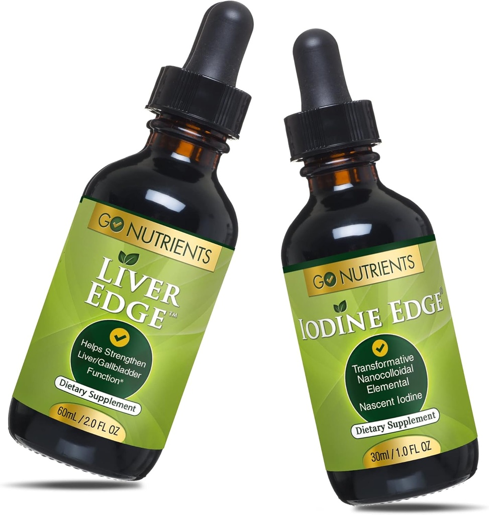 Go Nutrients Liver Edge & Nascent Iodine Supplement | High Potency Liquid Drops - Non-GMO, Gluten-Free Iodine Edge Supplement | Liver Cleanse & Advanced Liver Supplement - Milk Thistle Seed and More 2
