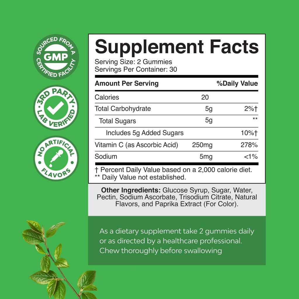 Bundle of Delicious Iron Gummies for Women and Men - Iron Supplement for Women and Men with Vitamin C for Higher Absorption and Chewable Vitamin C Gummies for Adults - Halal Vitamin C Immune Support 4