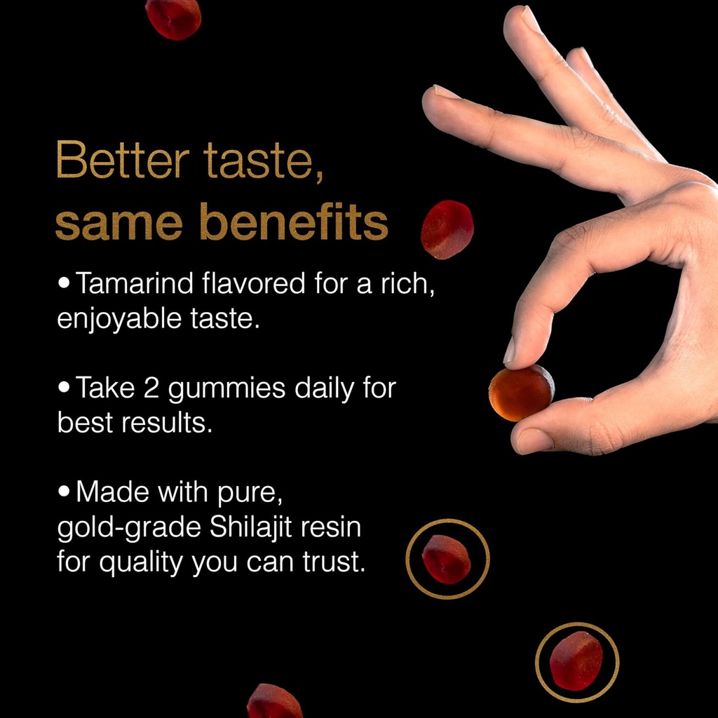 Be Bodywise Pure Himalayan Shilajit Gummies Gold I No Added Sugar I Ashwagandha, Gokshura| Fulvic Acid & 85+ Trace Minerals I for Men, Women I Non-GMO I 100% Natural & Organic I 120 Gummy I Pouch 5