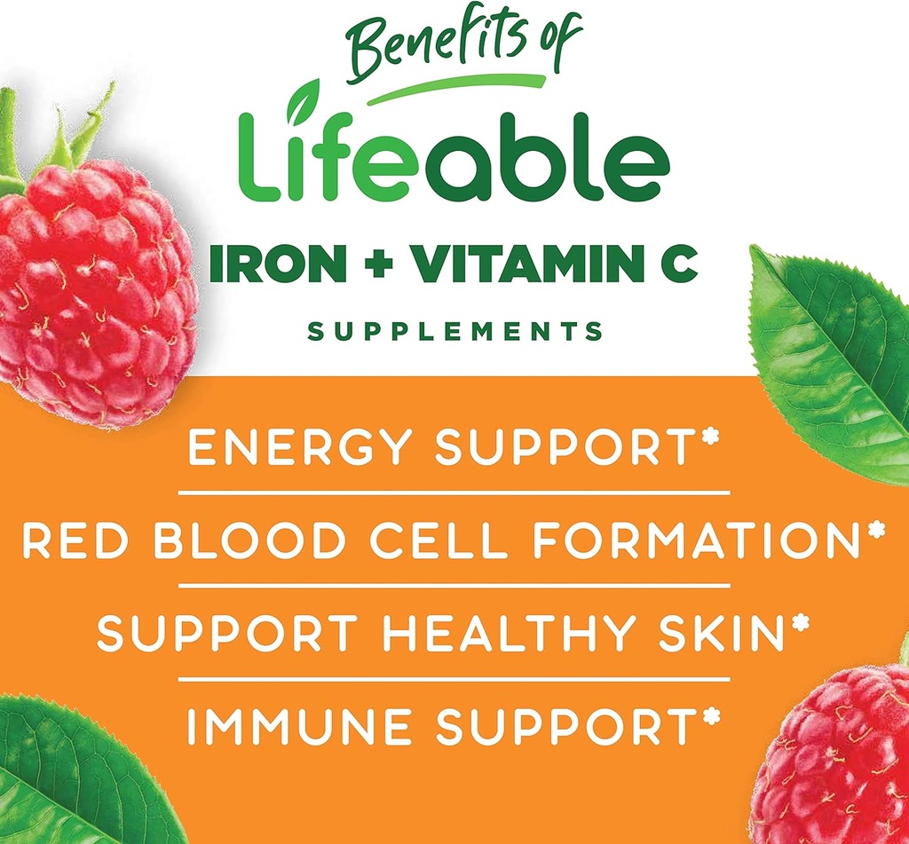 Lifeable Turmeric Curcumin Kids + Iron & Vitamin C Kids, Gummies Bundle - Great Tasting, Vitamin Supplement, Gluten Free, GMO Free, Chewable Gummy 6