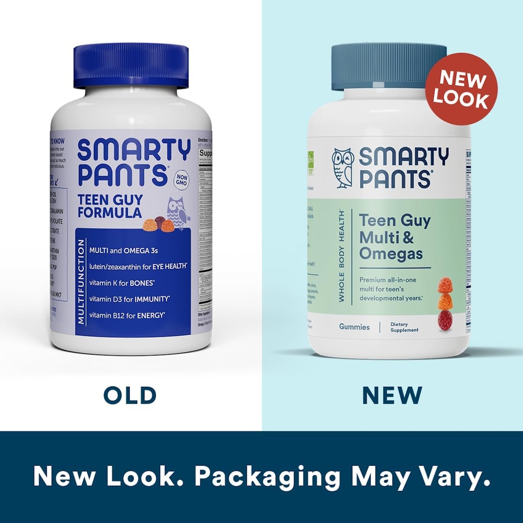 SmartyPants Teen Guy Multivitamin Gummies: Omega 3 Fish Oil (EPA/DHA) & Teen Girl Multivitamin Gummies: Omega 3 Fish Oil (EPA/DHA) 4