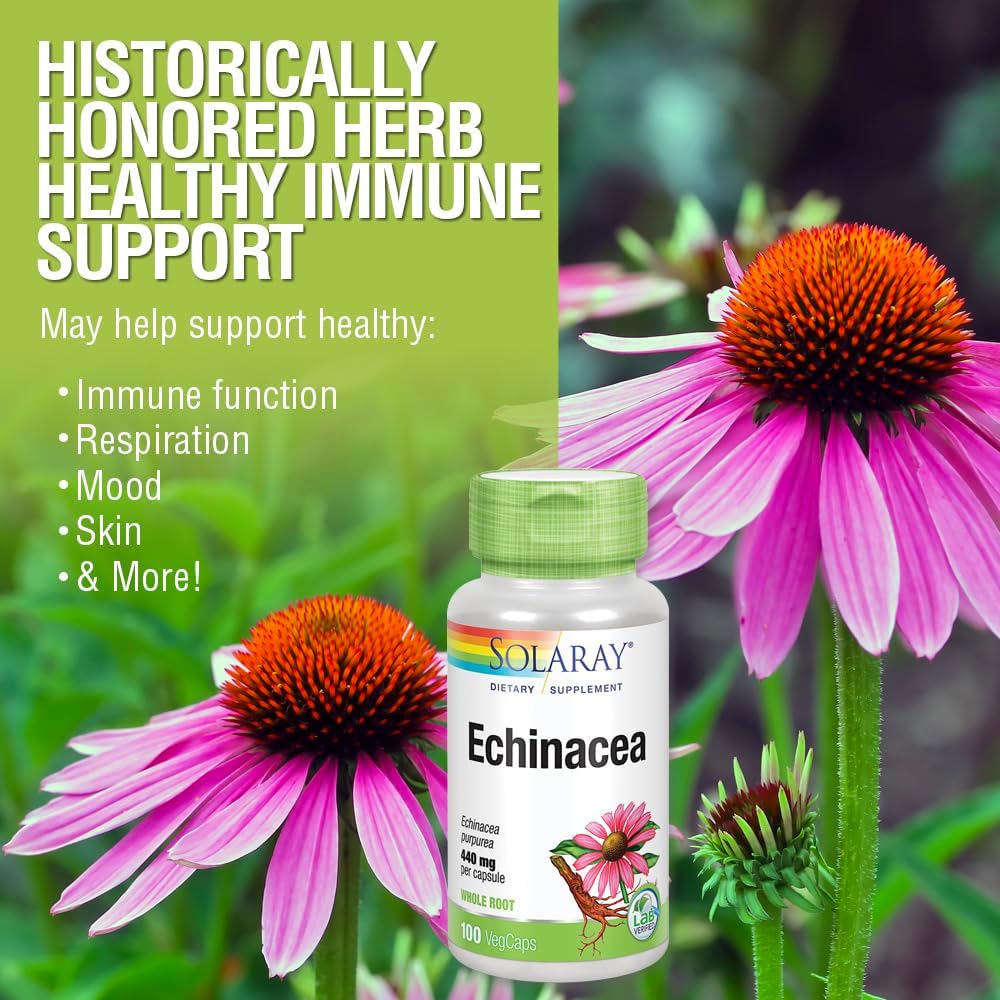 SOLARAY Echinacea Purpurea Root 440 mg | Healthy Immune & Respiratory Function Support | 100 VegCaps 5