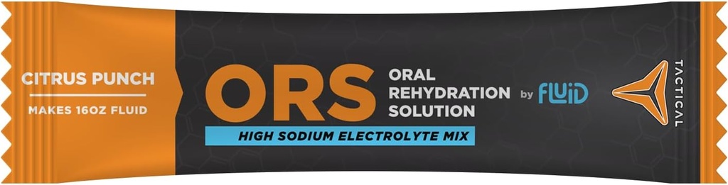 Fluid Tactical - ORS (Oral Rehydration Solution), Recover Faster, Extreme Dehydration Electrolytes, 12pack (Citrus Punch) 3