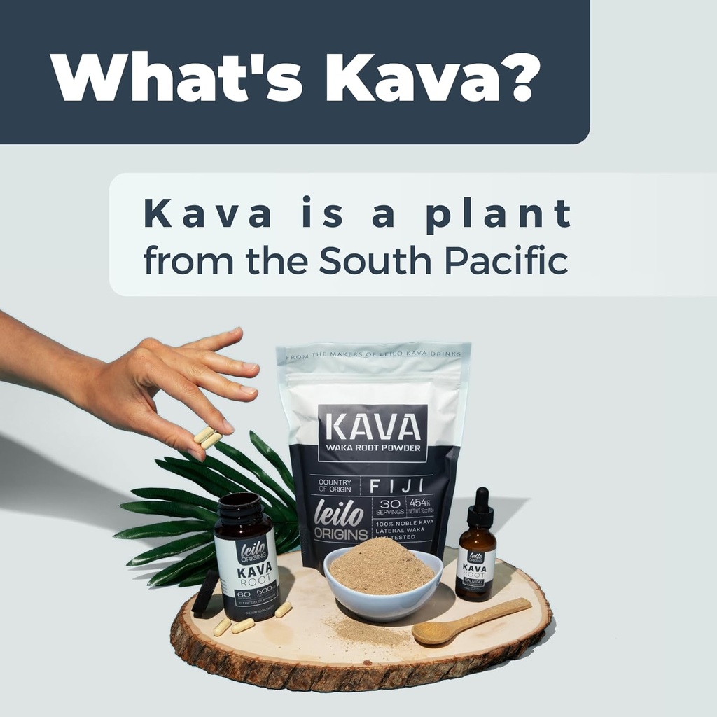LEILO Kava Root Capsules | 500mg of Noble Extract/Serving to Support Stress and Promote Relaxation | (60 Vegan Capsules) 3