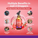 Magnesium Glycinate Liquid Drops 1500mg with Magnesium Citrate & Taurate, L-Theaine, Vitamin D3, B6, Supports Calm, Sleep, Muscle Relaxation, Leg Cramps & Energy, Strawberry Flavor, 60 mL 3