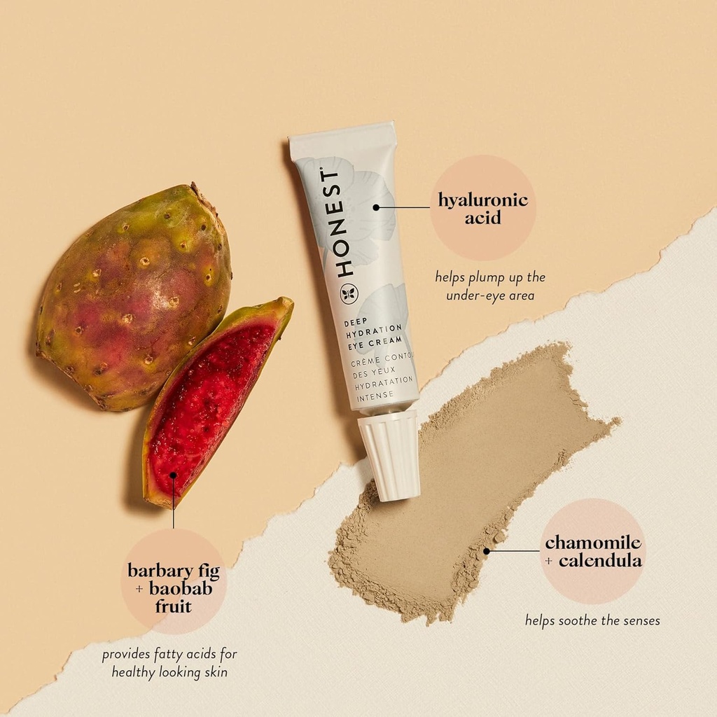 Honest Beauty Deep Hydration Eye Cream for All Skin Types | Plumps + Hydrates | Hyaluronic Acid, Chamomile, Calendula | EWG Verified + Cruelty Free | 0.5 fl oz 3