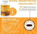 Liposomal Tocotrienols 1000mg - High Bioavailability Vitamin E Tocotrienols Supplements,95% Delta & 5% Gamma Tocotrienol Capsules Support Skin,Bone,Antioxidant,300 Softgels 5
