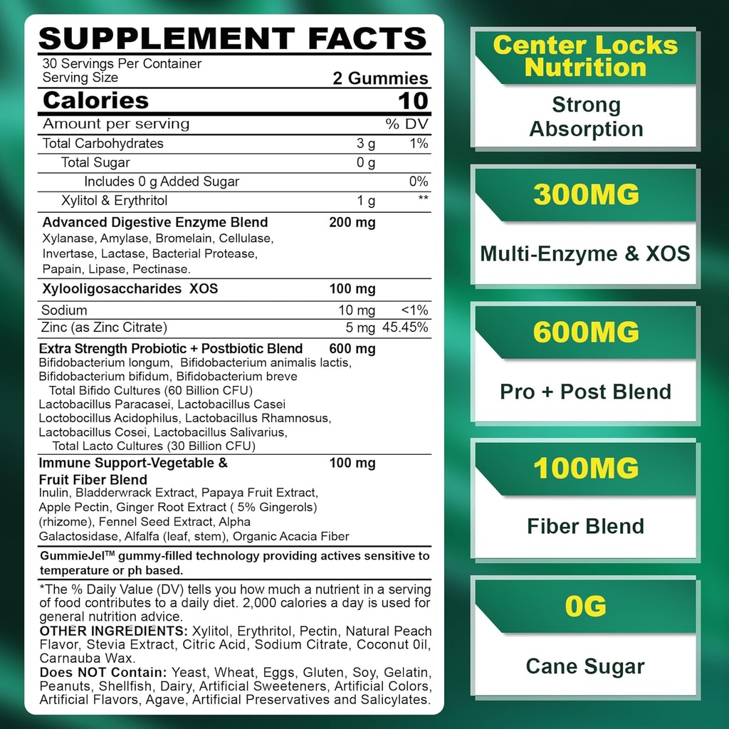 Sugar Free Calcium Gummies 120 Counts & Digestive Enzymes Gummies 60 Counts 3