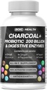 Activated Charcoal Capsules – Extra Strength with Shilajit, 200 Billion CFU Probiotics, Digestive Enzymes, Peppermint, Fennel, Licorice & Ginger – 120 Capsules (Pack of 1) 2