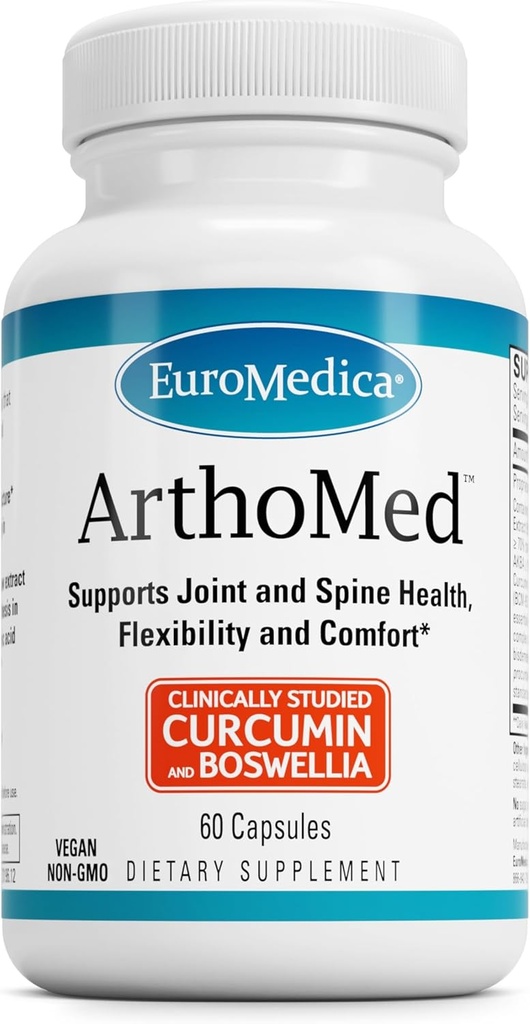 Euromedica ArthoMed - 60 Capsules - Clinically Studied Boswellia & Curcumin, Devil’s Claw - Joint & Spine Health, Cartilage Formation, Flexibility, Comfort - 30 Servings 2