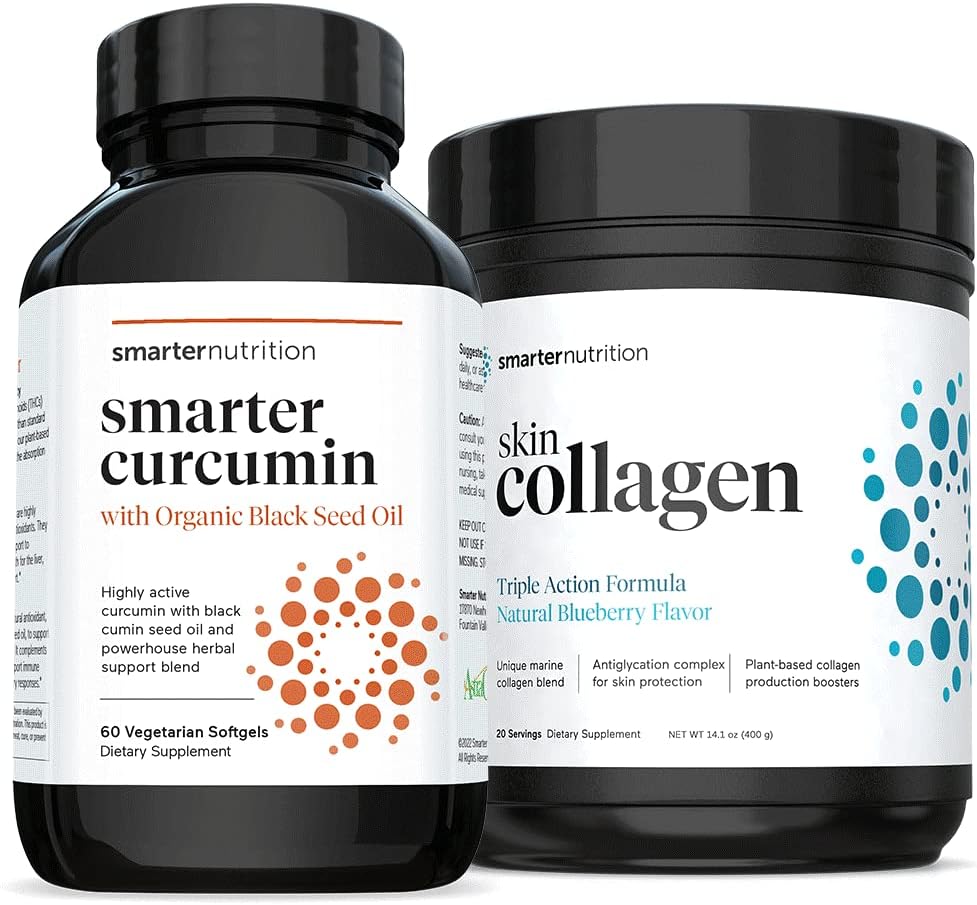 SMARTERNUTRITION Curcumin - Potency and Absorption + Smarter Skin Collagen - Triple Action Formula for Vibrant, Healthy Skin 2