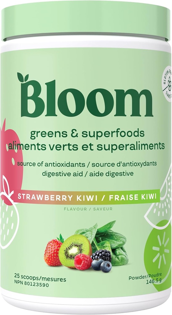 Bloom Nutrition Greens and Superfoods Powder Packets for Digestive Health, Greens Powder, Digestive Enzymes, Probiotics, Spirulina, Chlorella for Bloating & Gut Support, 15 Stick, Strawberry Kiwi 2