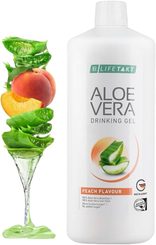 LR Lifetakt Aloe Vera Drinking Gel Peach Flavour Health Care Women Men Drink Every Day Natural Treatment - 1000 ml./33.3 fl.oz 3