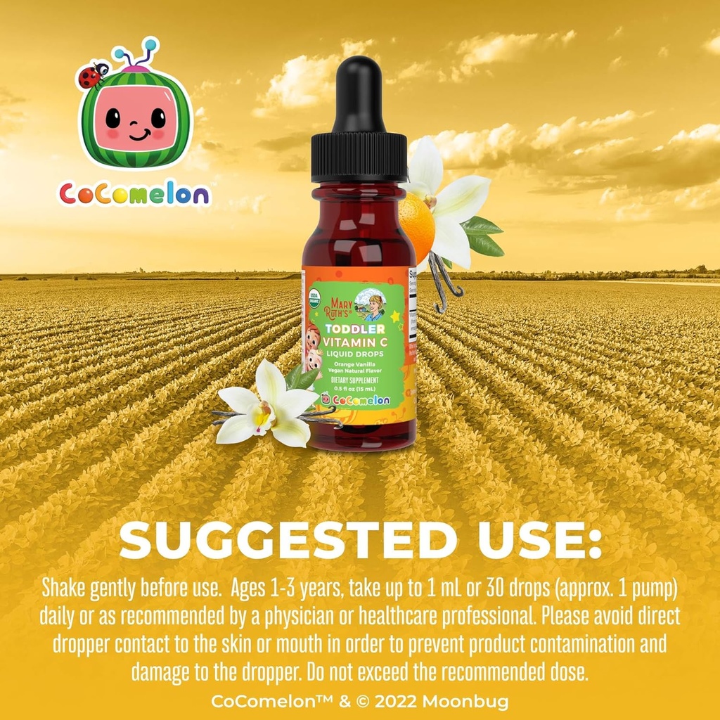 MaryRuth Organics Toddler Vitamin C Drops | USDA Organic Vitamin C Liquid Drops for Toddler | Ages 1-3 Years | Vitamin for Immune Support & Overall Health | Vegan | Non-GMO | 15 Servings 6