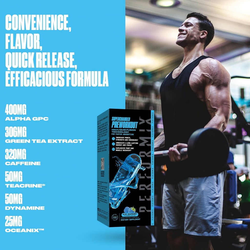 PERFORMIX Supercharged Preworkout - Sustained Energy, Endurance, and Focus - Premium Muscle Supporting Oceanix and Alpha GPC for Hardcore Training & Body Building (60 Capsules) 4