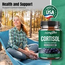 Cortisol Health & Support for Hormone Balance, Sound Sleep, Focus, Mood & Stress support - Contains Ashwagandha, L-theanine, Rhodiola Rosea Root Extract - Gluten free, Vegan, Non-GMO - 60 capsules. 5