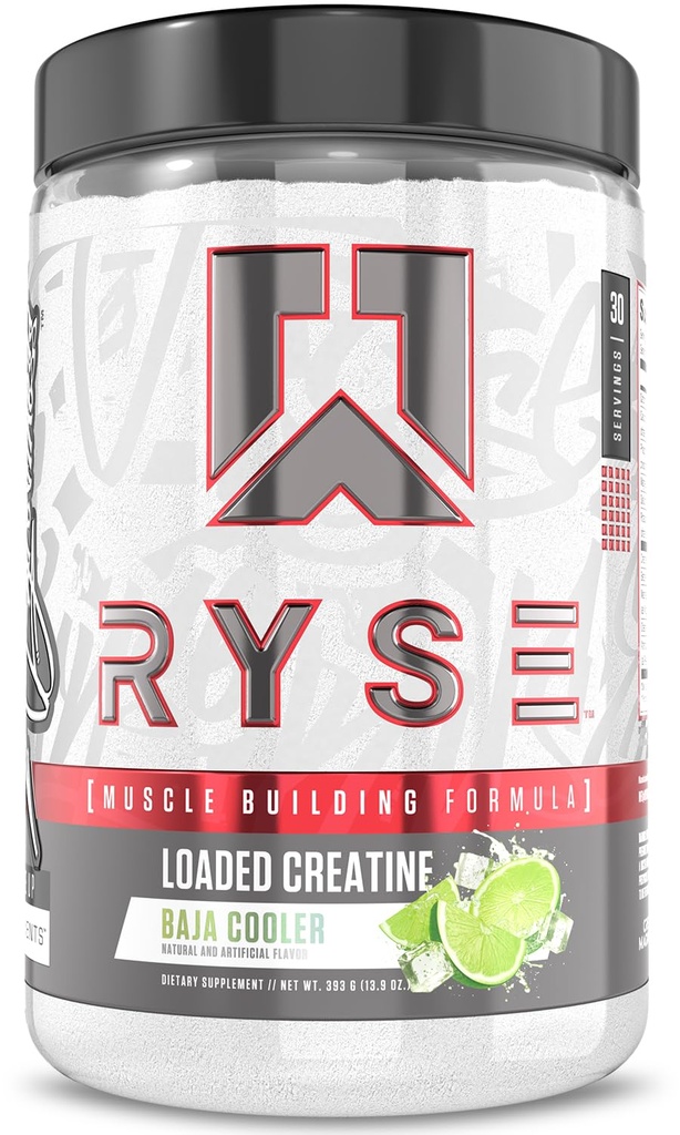 RYSE 负载的男子和女子克蕾丁 - 下凉剂 - 肌肉建筑公式,配有3种形式的电解质,贝泰安水合物和峰顶ATP - 强度,动力和耐力支持 - 30种服务