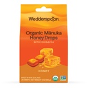 Wedderspoon 有机玛努卡蜂蜜滴,蜂蜜和艾奇纳西亚,20 Counter (Pack of 1) 新西兰真蜂蜜 用于干喉的完美补救措施