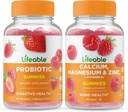 活生生的2亿CFU + 钙,镁,锌和维生素D,Gummys Bundle - Great Tasting, Vitamin Supplement, Gluten Free, GMO Free, Chewwable Gummy (英语).