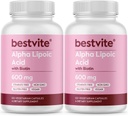 Alpha Lipoic Acid 600mg(每瓶Capsule) 与生物素加强吸收(240个植物素Capsules)(2x120) 无填充剂 - 无 Stearates - 无流动剂
