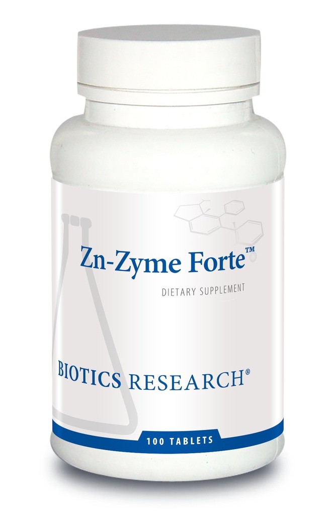 生物学研究 Zn-Zyme Forte 25 mg Zinc,Immune系统支持,最佳细胞功能,配有添加抗氧化剂的片基. 100块平板