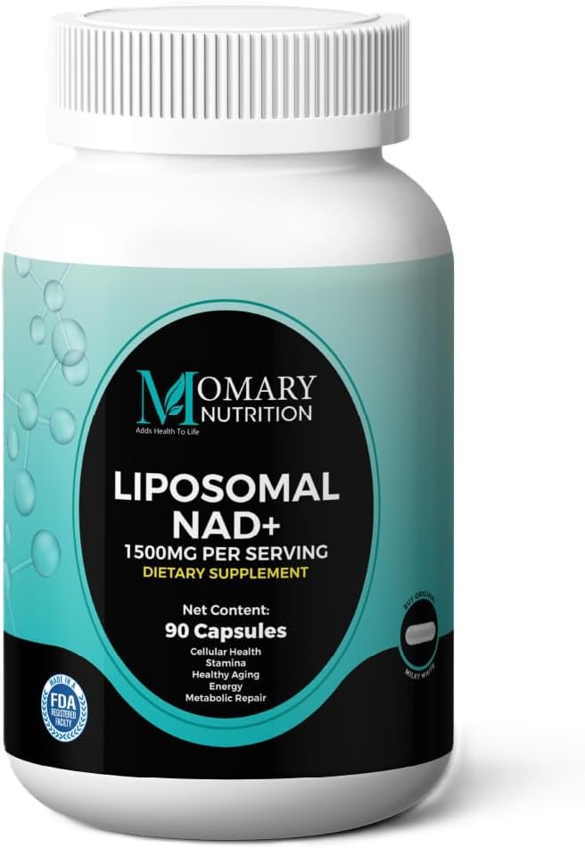 Liposomal NAD+ Supplement | Highest Rated NAD Supplements for Women & Men with Resveratrol and Japanese Knotweed Extract, Support Stamina, Metabolic Repair | Vegan, Gluten Free, Non-GMO, 90 Capsule