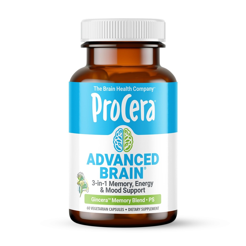 Procera高级脑 - 快速动作 - 由100+研究支持的成份 - 改善记忆,回忆 - 集中 - 清除雾 - 精神清晰 - 缓慢认知下降 - 60个计数