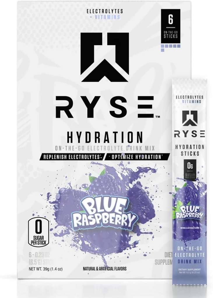 (原始内容存档于2019-03-26) (英语). Ryse Core Hydrition QQ On the Go Electrolyte Drinking Mix Packets 与所有6个电解质+基本维生素 QQ零糖 6 服务(蓝莓).