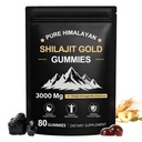 Shilajit Gummys、纯喜马拉雅Shilajit Gummys Gold、无添加糖 非GMO 100%自然和有机、Ashwagandha、Gokshura| Fulvic Acid & 85+ 男子、妇女