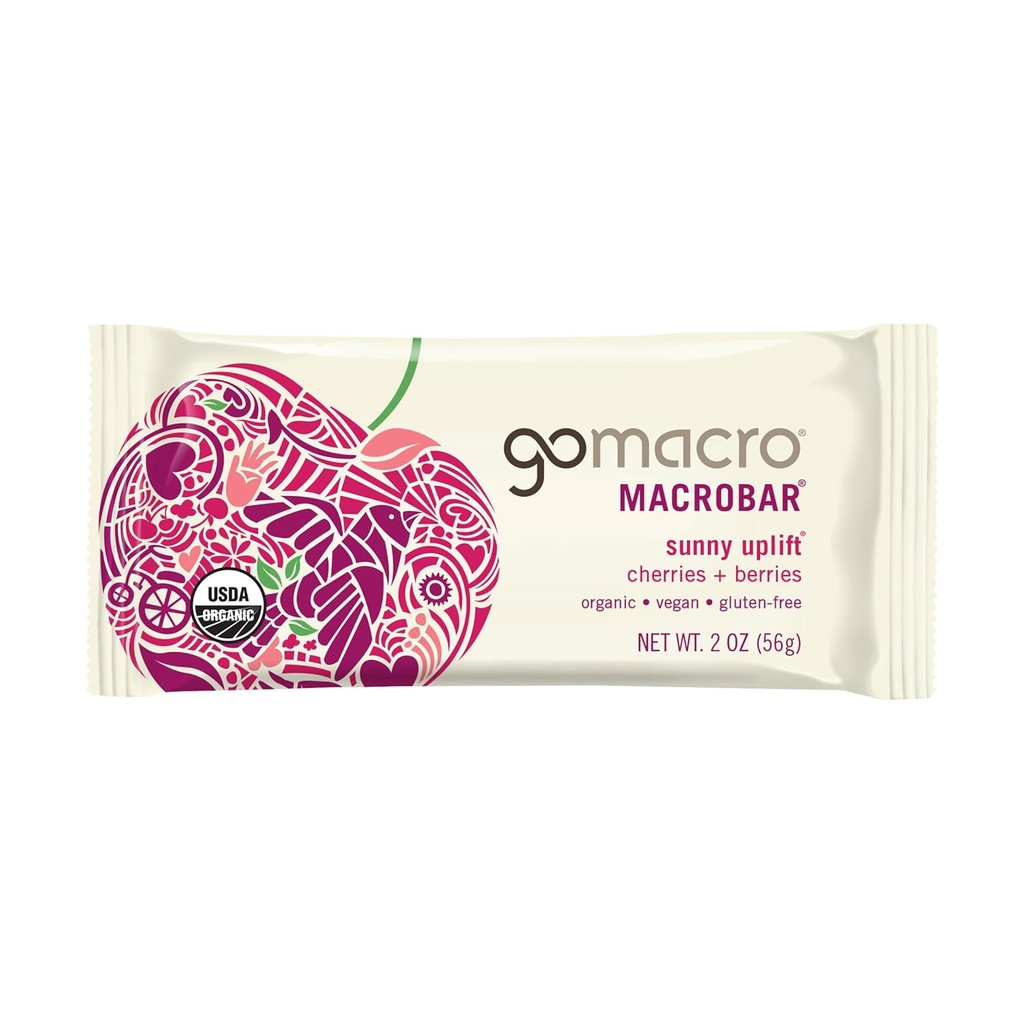 Gomacro, Bar Sunny Uplift Cheries Berries Organization, 2 Ounce (西班牙语)