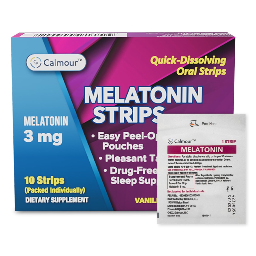 10口服睡眠条 QQ快解 3mg Melatonin Street QQ 工作比Gummys快 放松调理补充 QQ 超常睡眠援助促进更好的休息和眼睛健康