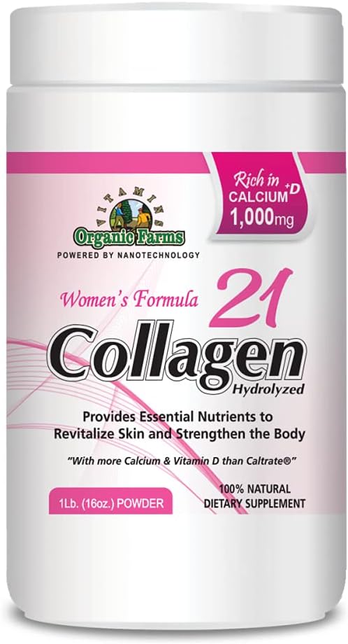 Collagen 21 水解 - 1Lb. (16oz.) - Collagen 补充妇女,妇女公式 - 加强骨骼和皮肤 - 100% 自然饮食补充