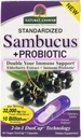 自然之答 Sambucus + Probiotic + 新2-in-1 双倍 你的免疫支持 + 32,000mg 标准化的 新鲜的 老年莓 Duo Cap 配有 10 亿 的 CPU Probiotic + Gluten - Free, 非 GMO - 60 Vegan Capsules