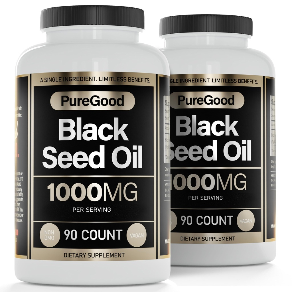 2 Pack - 黑种子油盖,500 Mg,冷压高概率消化剂援助,90 Counter 100%的非转基因生物 纯黑毛种子油盖