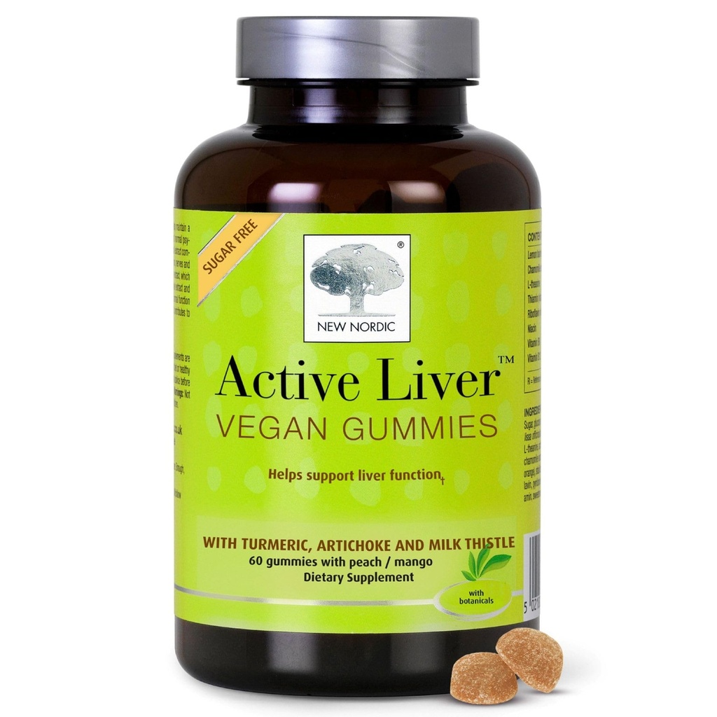新NORDIC 活生生的Gummys, Milk Thetle, Artichoke & Turmeric 补编, 天然桃芒果火焰, 糖自由 & Vegan, 60 Counter (Pack of 1).