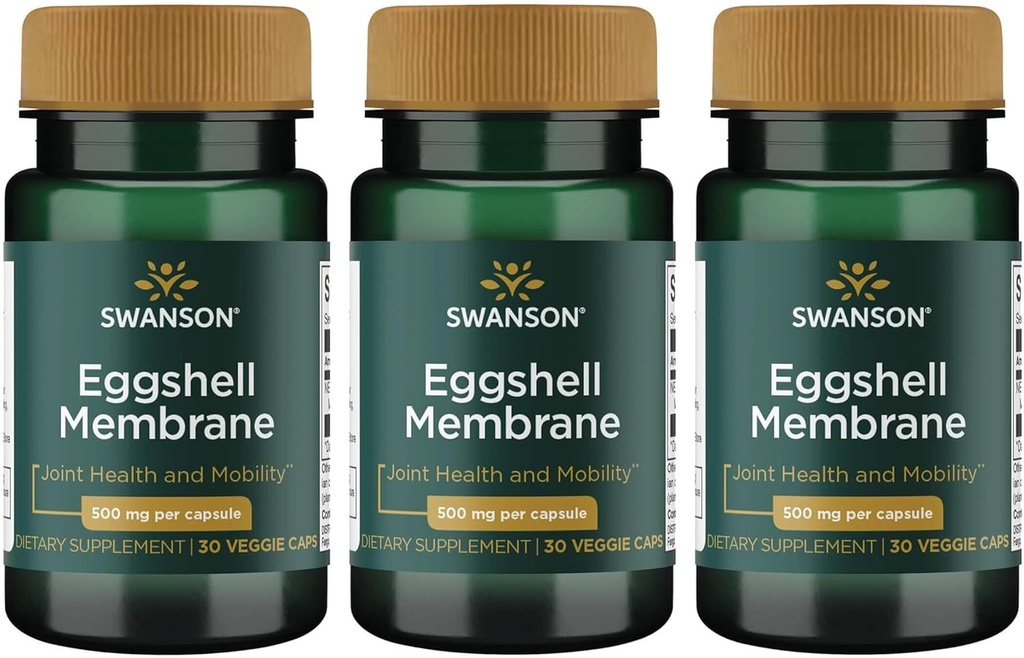 Swanson Eggshell 膜500 mg 30 Veg Caps(3包)