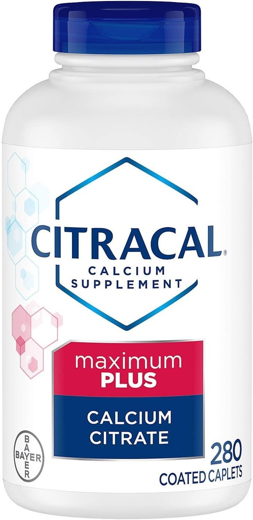Citracal 最大加钙 Citrate Caplets + D3 (280个计数)