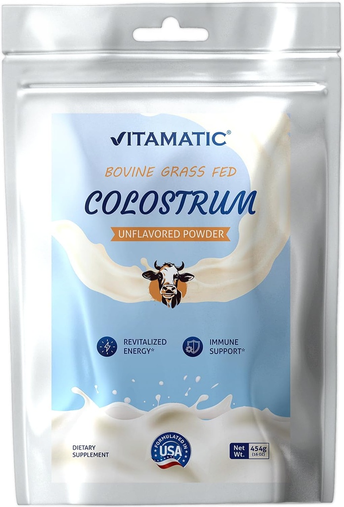维生素Bovine Colostrum 30% IgG粉 16 OZ(454 Gram) - Gut Health, Hair growth, Beauty, Muscle Recover, & Immune Support - Easy to mix - (不喜爱)
