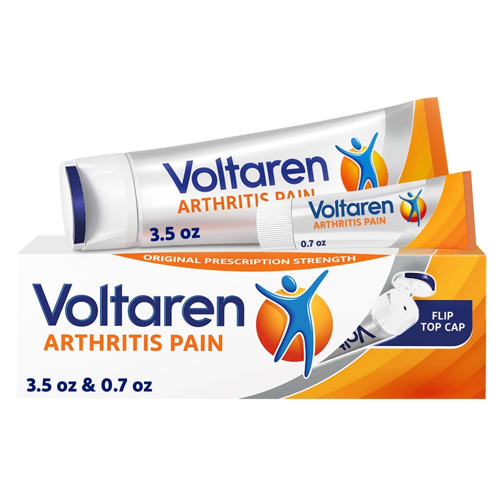 Voltaren 关节炎 疼痛 Gel 用Diclofenac 治疗强壮的局部关节炎 疼痛 - 新易打开的盖子 - 100 g Tube and 20 g 旅行大小管
